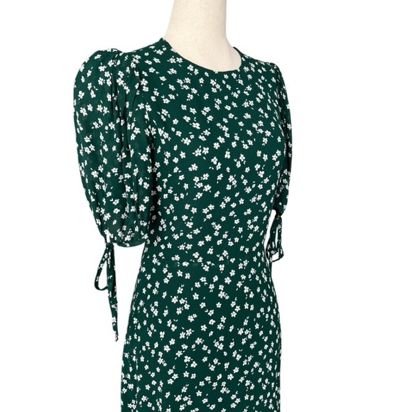 Reformation Oakley Discontinued Annette Green Floral Print Midi Dress Size 4 (S) - Picture 3 of 11